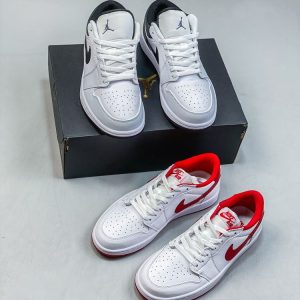 New Fashion Shoes AJ 1 Low White University Red AO9944-161 AJ3018