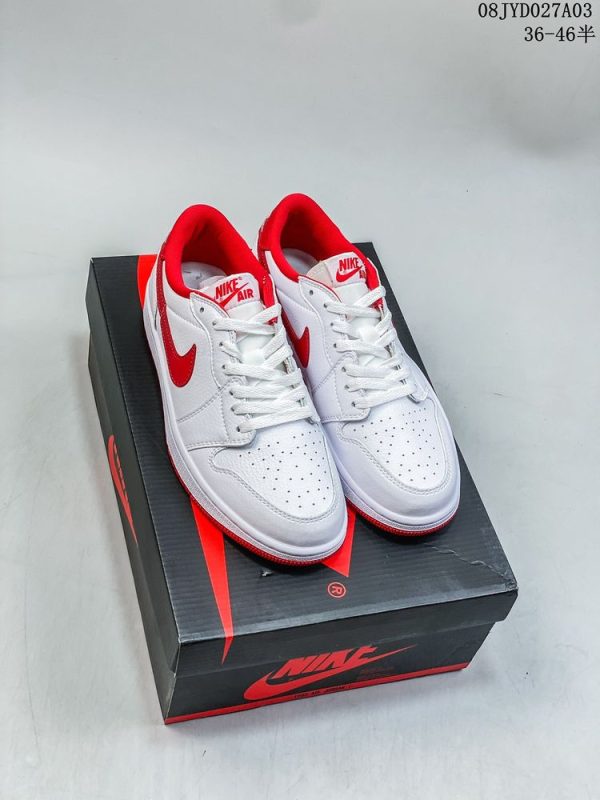 New Fashion Shoes AJ 1 Low White University Red AO9944-161 AJ3018