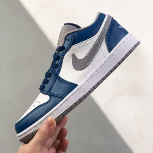 New Arrival AJ1 Low True Blue Grey White 553558 412 3