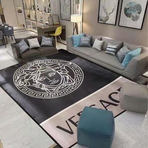 Black Shadows Versace Living Room Carpet And Rug 007