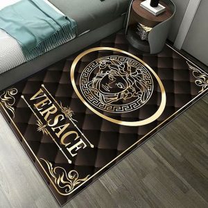 Brown Pattern Versace Living Room Carpet And Rug 014