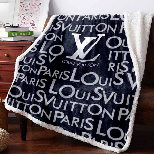 Dark Gray Louis Vuitton Blanket 024