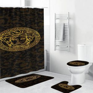 Golden Logo Versace Shower Curtain Set 014