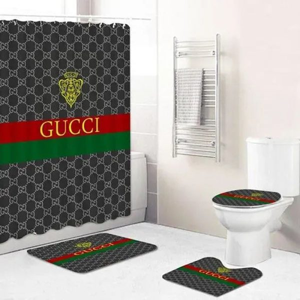 Gray Gucci Shower Curtain 020