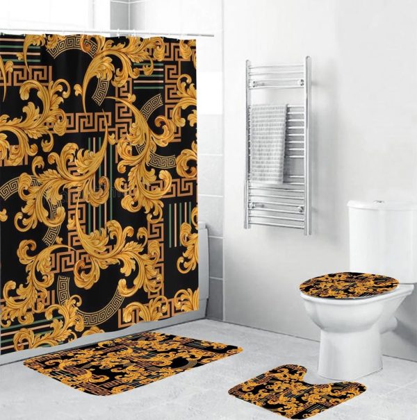 Greca Patterns Versace Shower Curtain Set 016