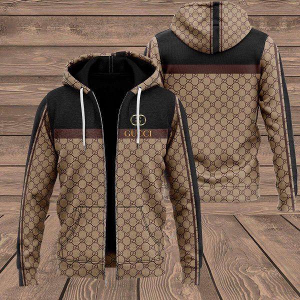 Gucci Dark Black Brown Luxury Hoodie Limited Edition 135