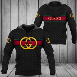 Gucci Full Printing Dark Color Luxury 3D Hoodie Limited Edition 275