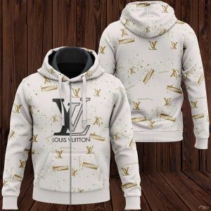 Louis Vuitton Full White Color Luxury 3D Hoodie POD Design 030