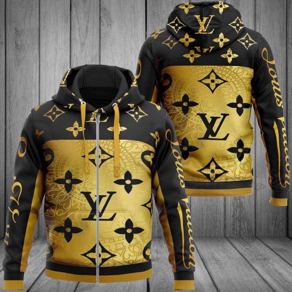 Louis Vuitton Luxury Brand Big Logo 3D Hoodie POD Design 054