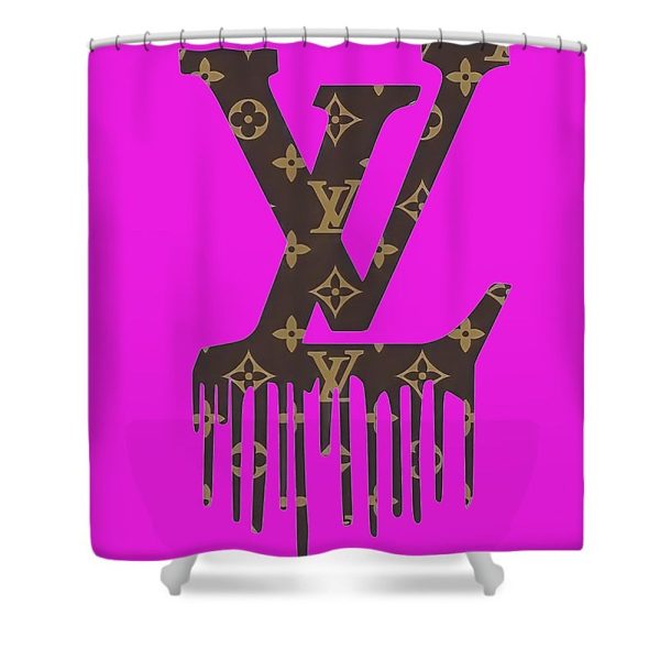 Louis Vuitton Shower Curtain Brown And Purple 031