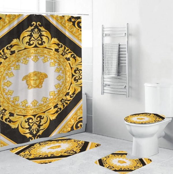 Royal Gold Versace Shower Curtain Set 023