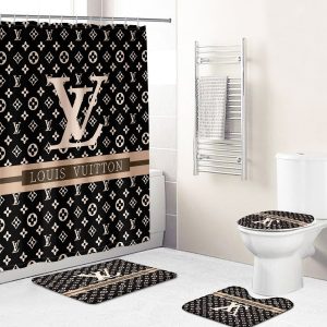 Shower Curtains Louis Vuitton Beige Brown Full Bathroom Sets 075