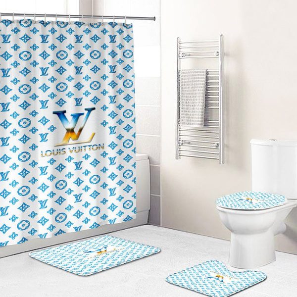 Shower Curtains Louis Vuitton Blue Sea Full Bathroom Sets 085