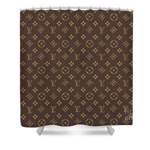 Shower Curtains Louis Vuitton Dark Brown 096