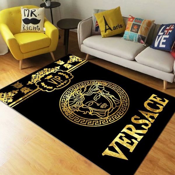 VIP Golden Versace Living Room Carpet And Rug 057