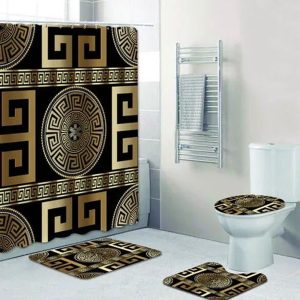 Versace Pattern Copper Bathroom Accessories Set 033